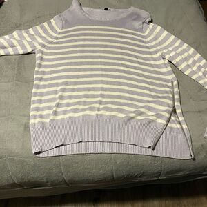Striped Sweater in Lavender and Cream